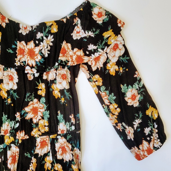 Entro | Black Floral Romper Maxi Skirt - Picture 4 of 8